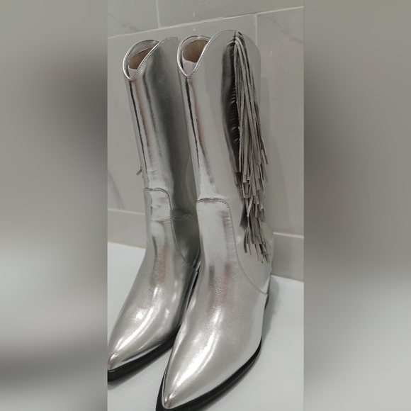 BILLINI Cowgirl Boots ANDE Silver Fringe 🔥❤️🩶 Women's Size 7 NEW - Picture 9 of 16